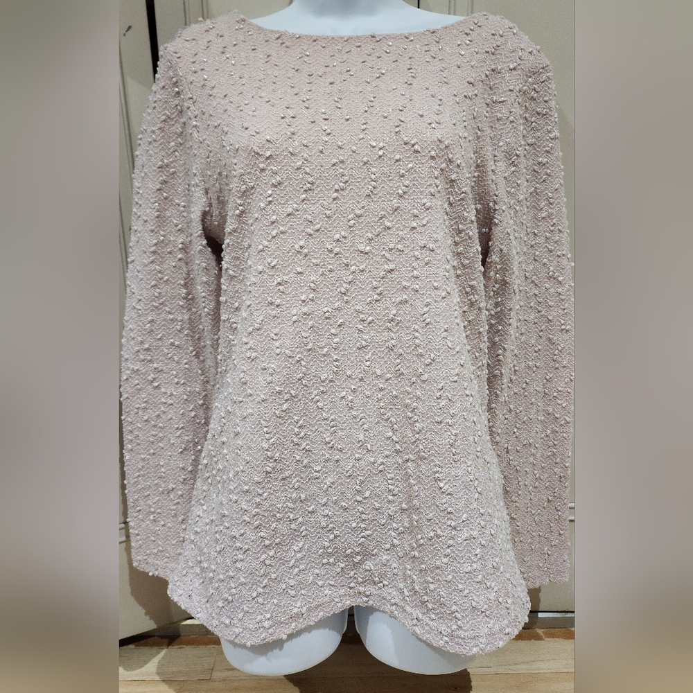 Jennifer Lopez Textured Blush Pink Top